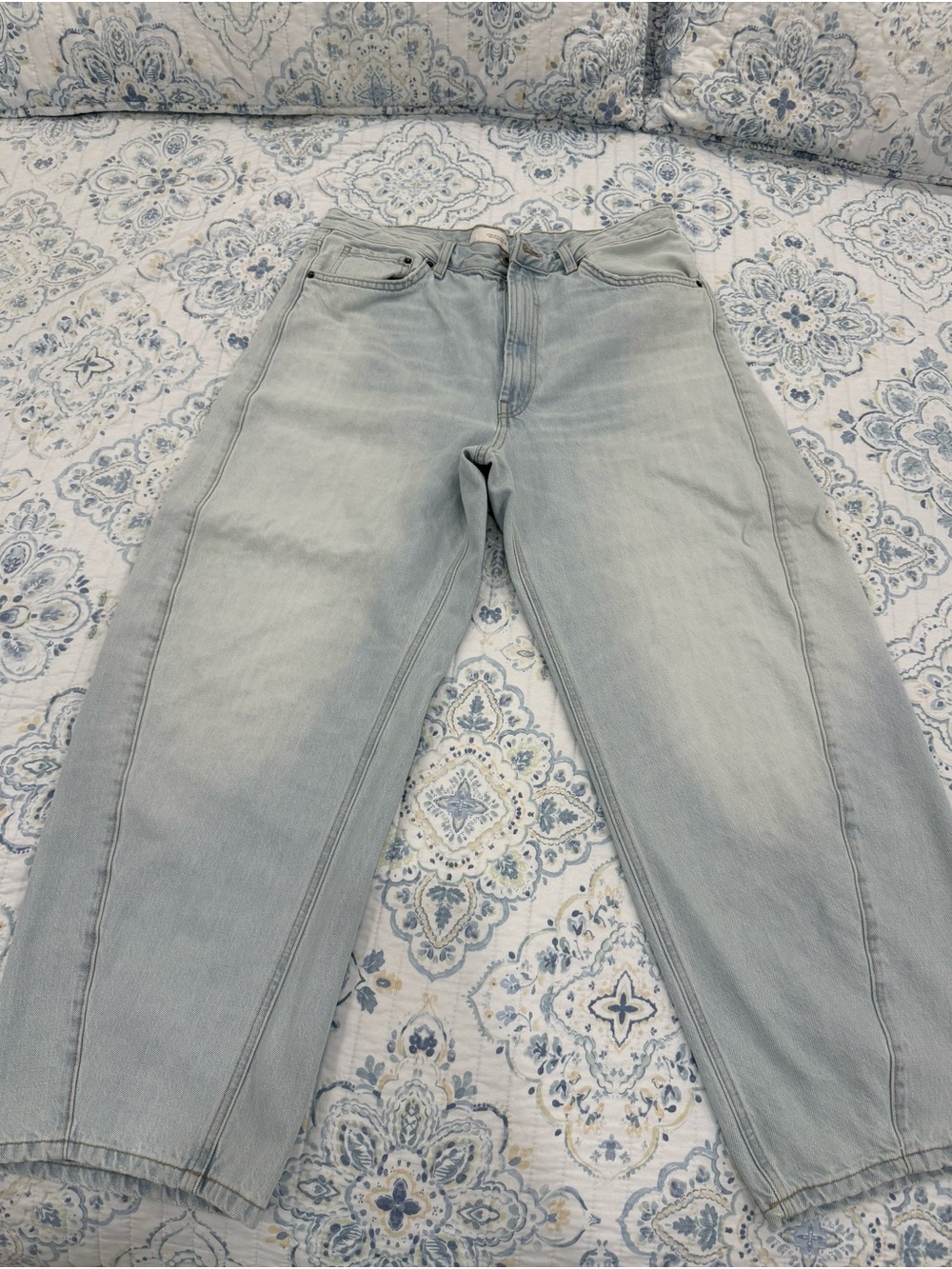 Zara Pale Blue Wide-Leg Jeans
